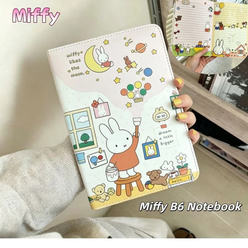 "Cute Miffy B6 Notebook with Illustrated Color Pages, Student Journal & Diary for Gifts"