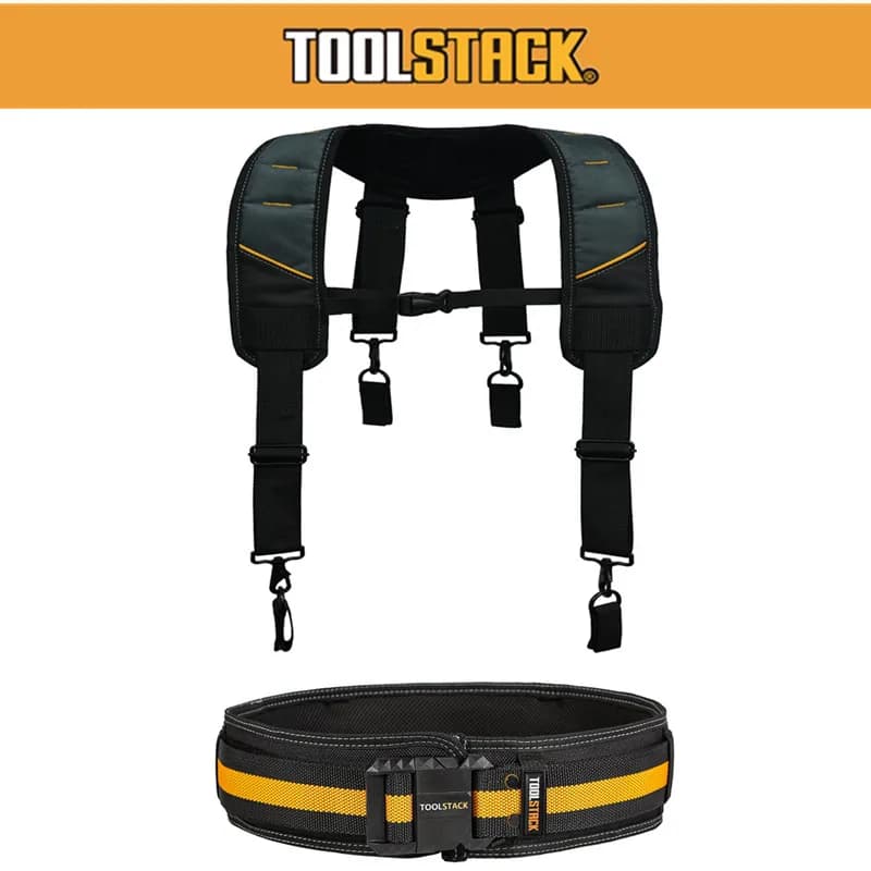 2-Piece TOOLSTACK Working Belt And Shoulder Strap Heavy Construction Strap Durable Matched With Quick-Hang Tool Belt Outdoor