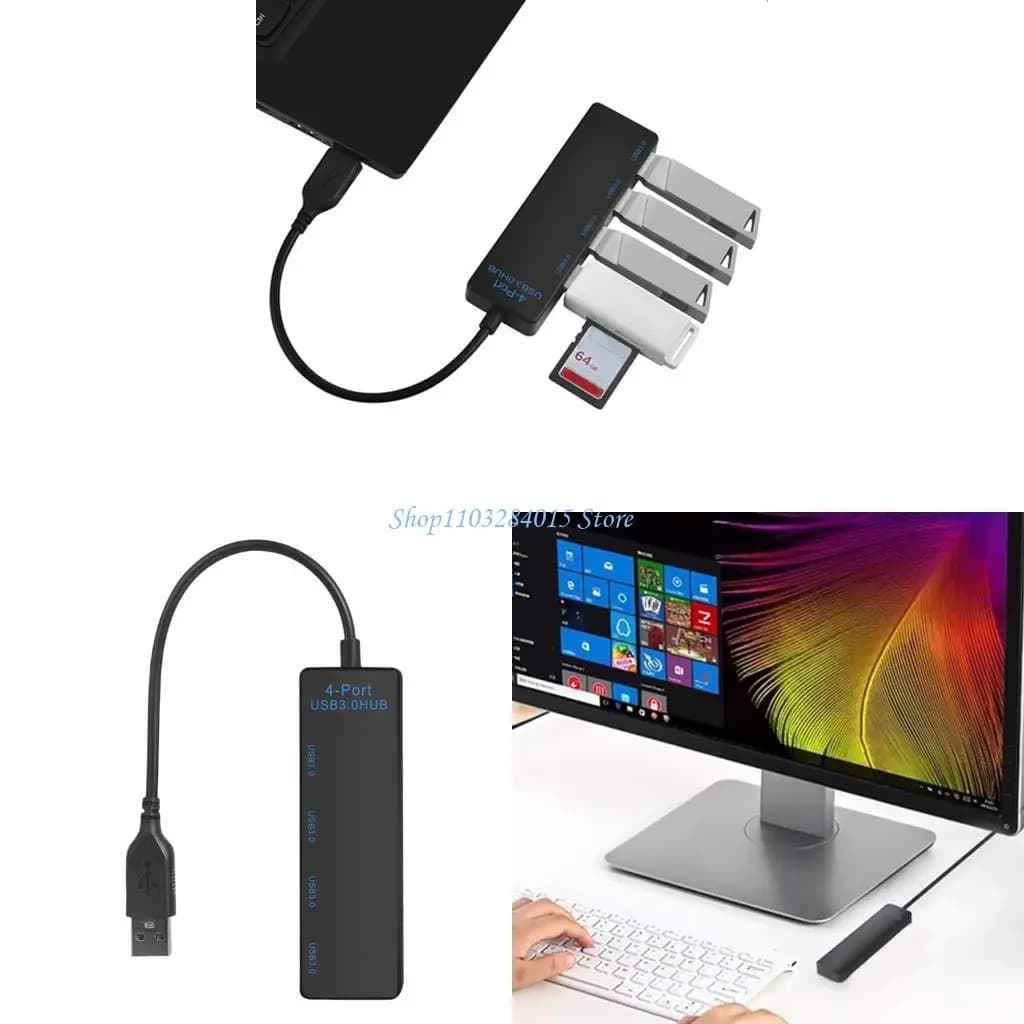 R6FF Compactly 4Port USB3.0 Hub Slitter USB connessione efficiente delle periferiche PC e per uso professionale