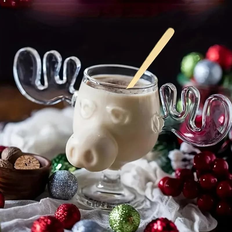 Vacanze di Natale Tazza di alce Testa di renna di Natale Bicchiere di alce creativo Vino Birra Acqua Succo di latte Bicchiere