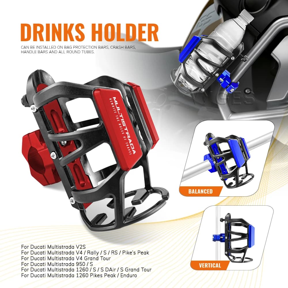 Portaborraccia per bevande moto per Ducati Multistrada V2S V4 950 S 1260 S 1260 S portabevande portabicchieri per acqua