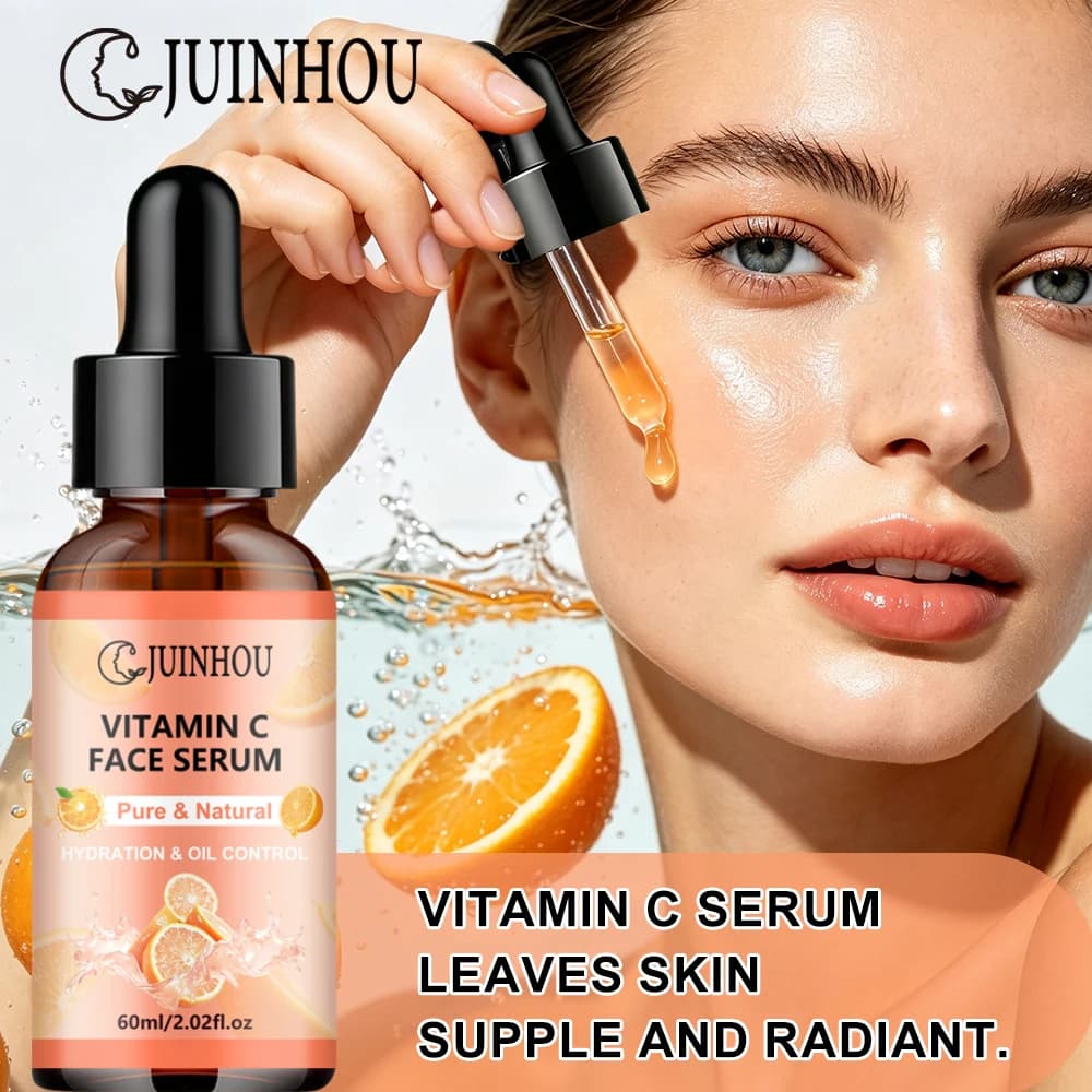 JUINHOU Gentle Vitamin C Serum For Sensitive Skin Brightening Clean Pores Hydrating Facial Essence Daily Antioxidant Treatment