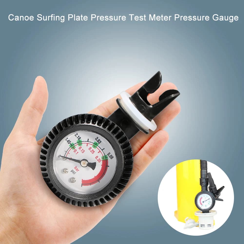 Air Pressure Gauge 5 PSI Air Thermometer Barometer Meter Pump Gas Test Tools for Surfboard Kayak Inflatable