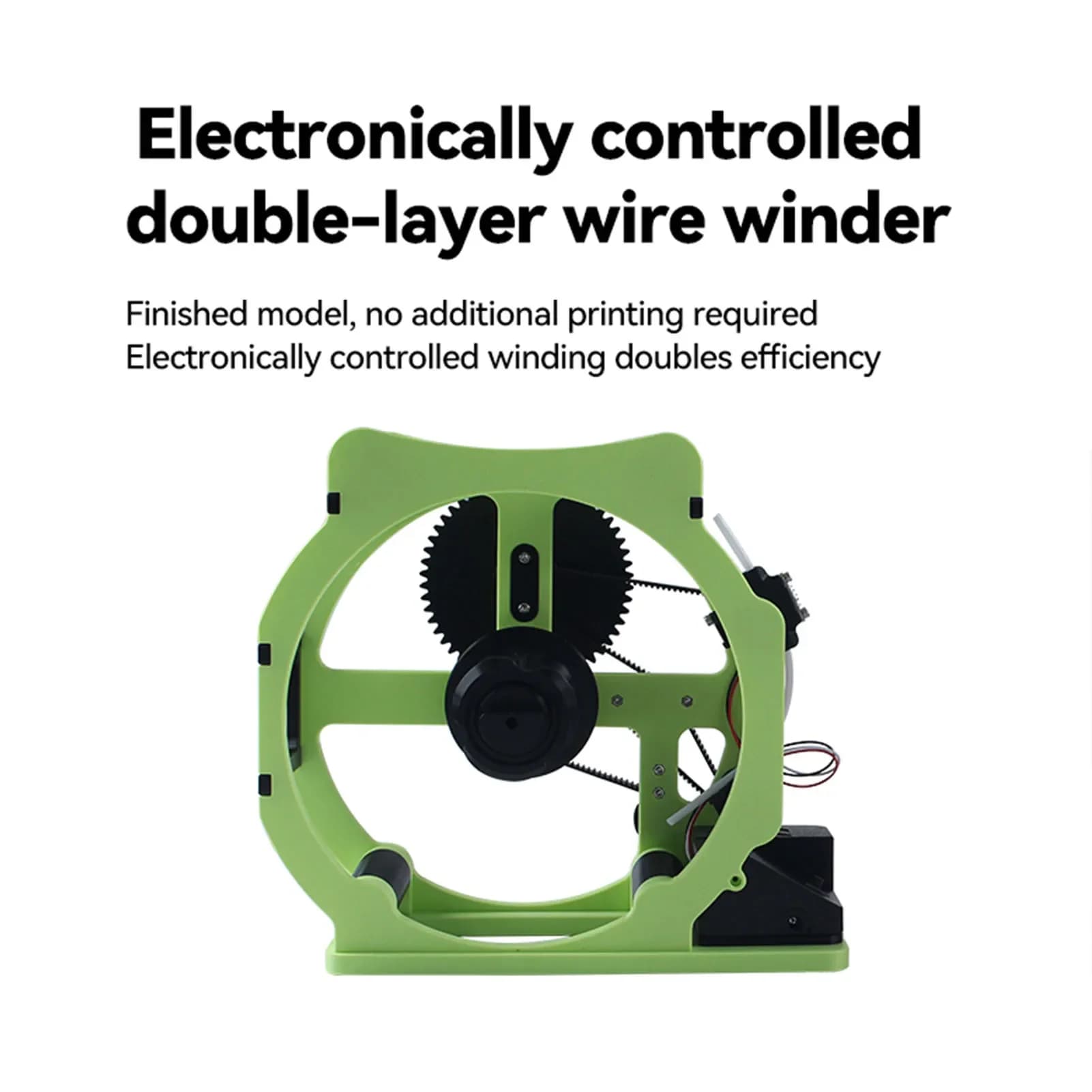 3D Printer Filament Respooler Double Layer Electric Filament Spool Winder for PLA PETG ABS TPU Nylon Green Filament Spool Winder
