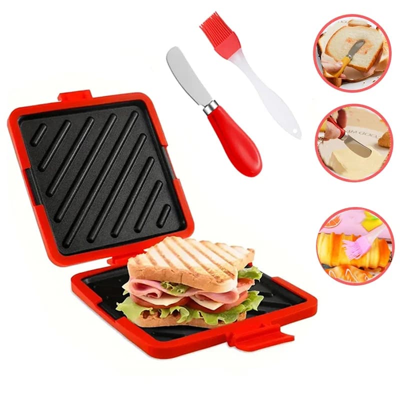 3pack Food Grade Sandwich Toaster with Butter Knife And Oil Brush Set Kitchen Gadget for Toast And Sandwich Making