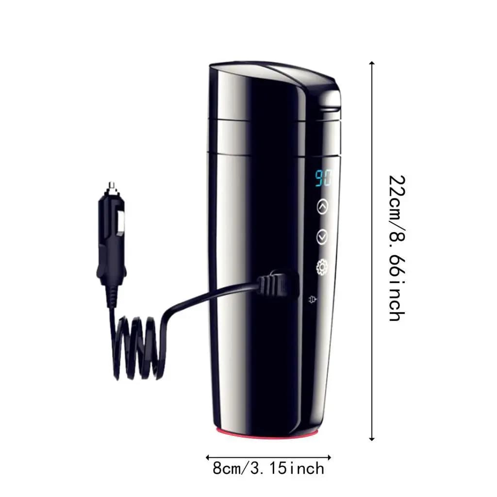Bollitore Elettrico per Auto 12V 24V 400ml in Acciaio Inox con Controllo della Temperatura