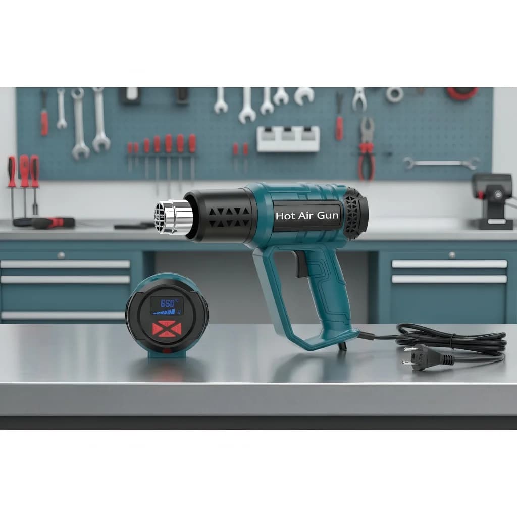 ​ ​ Pistola ad aria calda LCD da 2000 W - Strumento termico con display digitale per sverniciatura di vernice e decorazione auto ​ ​