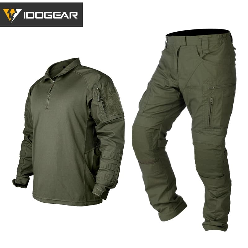 IDOGEAR Tactical UFS Uniform Outdoor Combat Hunt Existing Elastic Shirt and Trousers with Elbow/Getting 3006