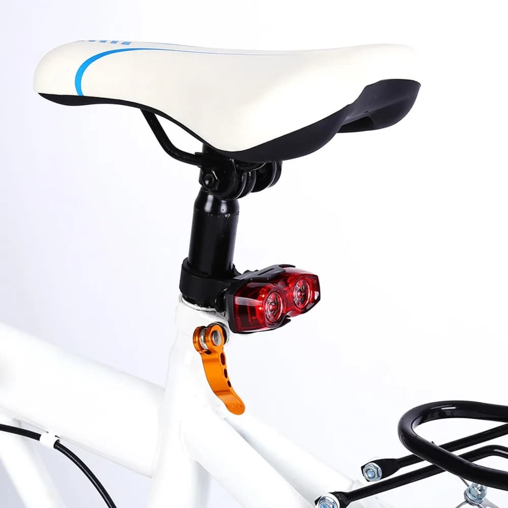 Durevole 2 LED Luce lampeggiante per bici Nero + Rosso Facile da installare Fanale posteriore per bicicletta Spia per bici in plastica Sicurezza per bici