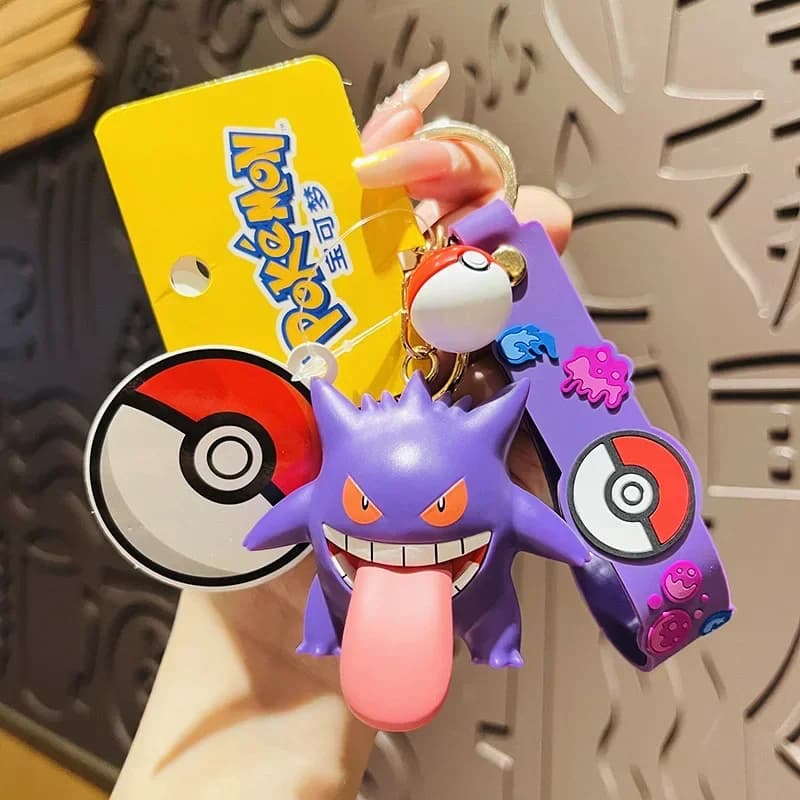 Portachiavi Pokemon con Personaggi Anime: Jigglypuff, Gengar, Pikachu, Plusle, Geng - Decorazioni per Auto, Borsa, Zaino, Ciondolo, Regalo