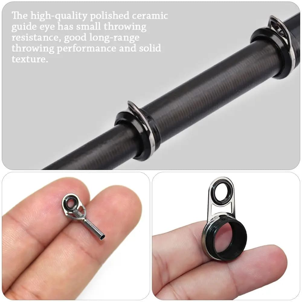 O-ring oval in stainless steel Accessories for boxes for equipment Ceramic ring for eyes Repair kit tip guide for fishing rod