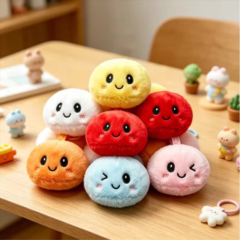 Cute Dumpling Squishy Plush Keychain Blind Box Soft Fluffy Sensory Fidget Toy Stress Relief Bag Pendant