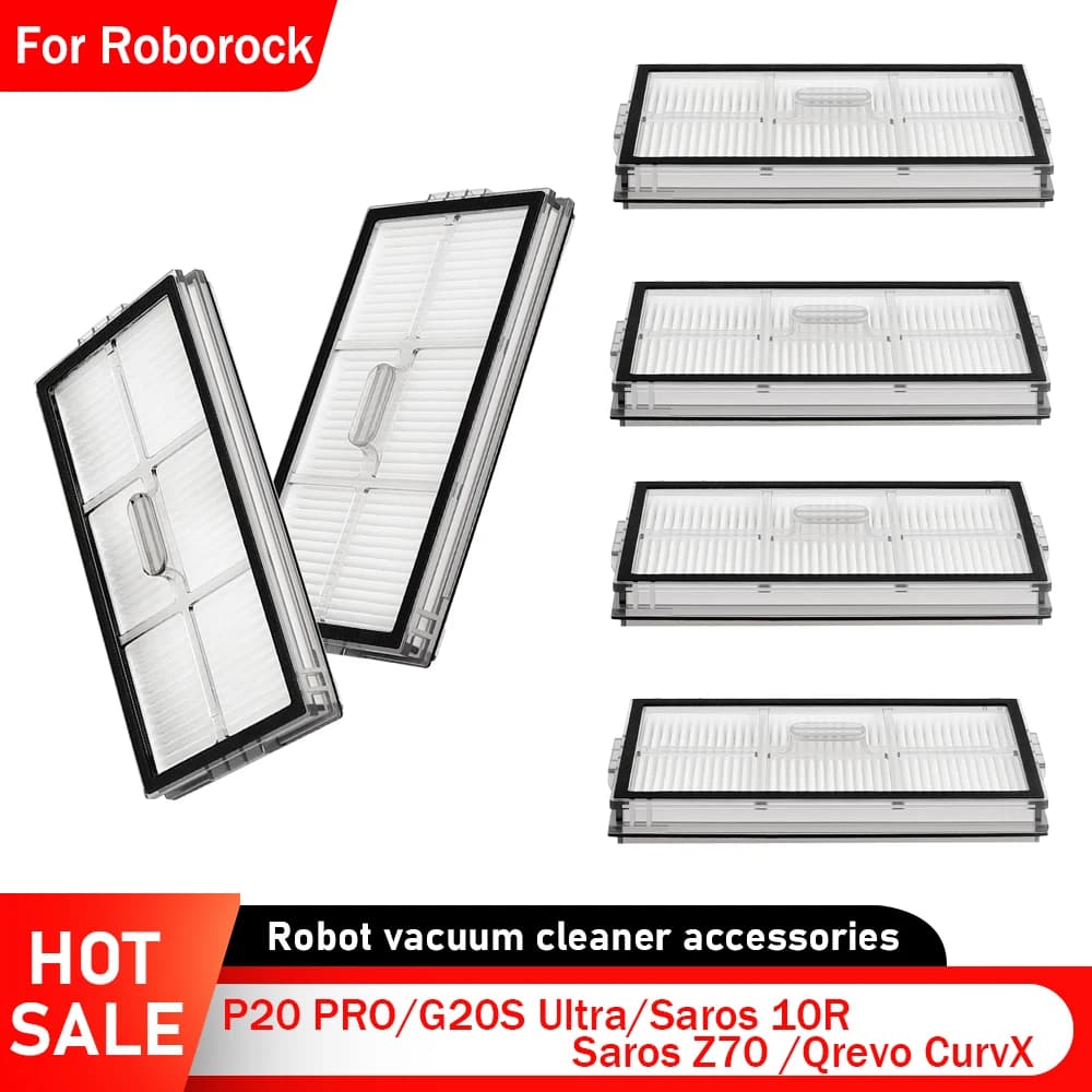 Filtri HEPA Accessori per Robot Aspirapolvere Roborock G20S Ultra/Saros 10R/Saros Z70/Qrevo CurvX Filtri Lavabili