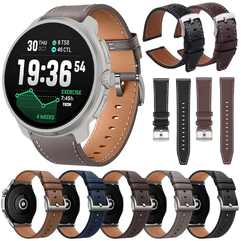 Cinturino da 20mm 22mm per cinturino SUUNTO RACE 2/RACE S Smart Watch per SUUNTO RUN/5 9 PEAK Pro Bracciale sportivo morbido e traspirante in pelle
