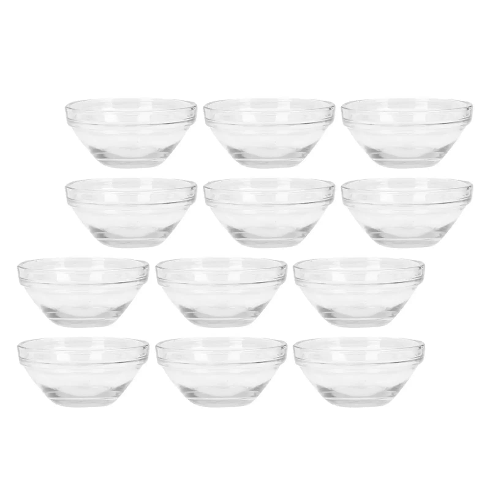 Set di 12 Ciotole in Vetro per Maschere Facciali, Design con Bordo Appuntito, Contenitore per Oli Essenziali Facile da Versare, Compatto e Leggero, per Salone di Bellezza Fai-da-Te