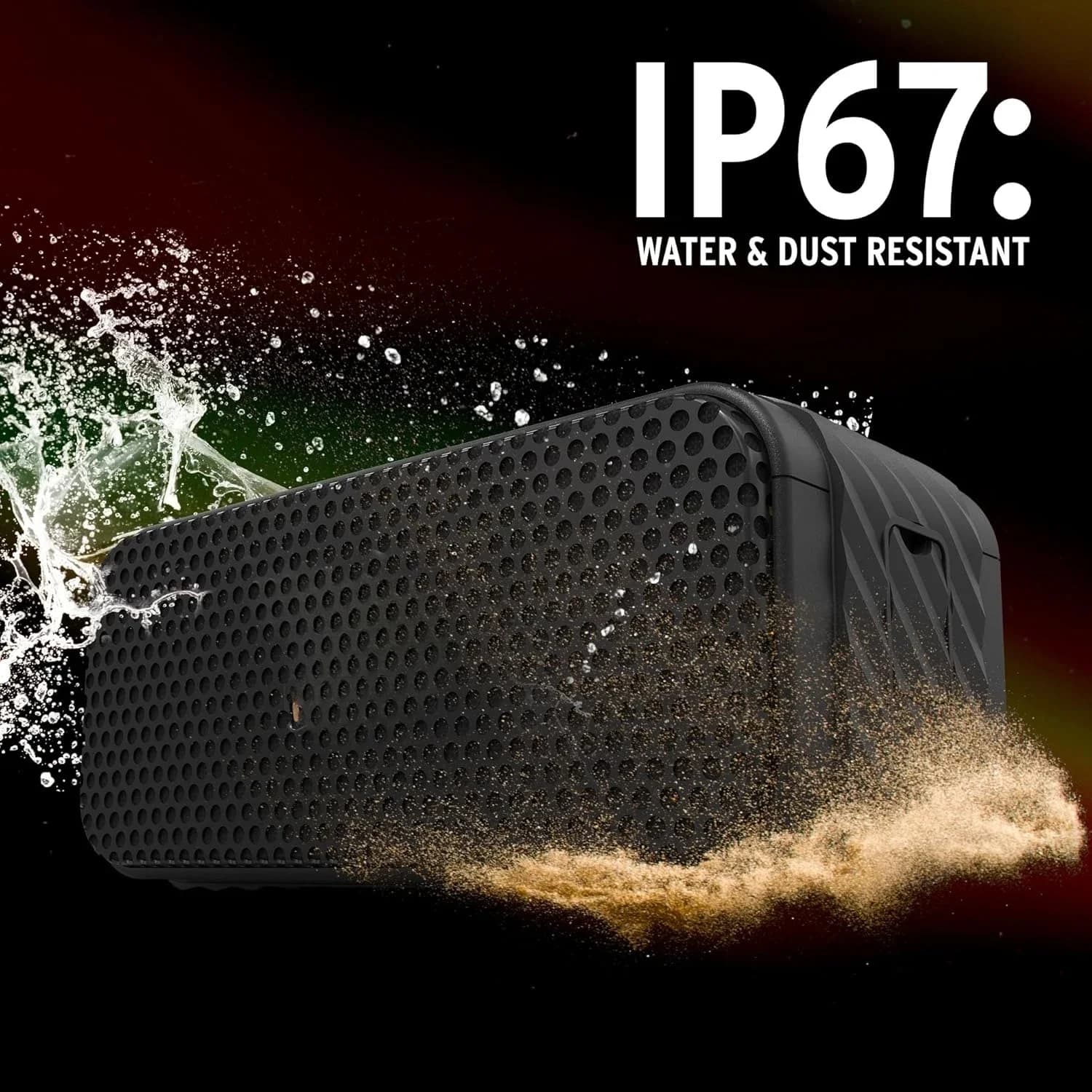 Altoparlante Bluetooth portatile Nashville con driver full range da 2,25" per audio a 360 gradi, valutazione antipolvere e impermeabile IP67,
