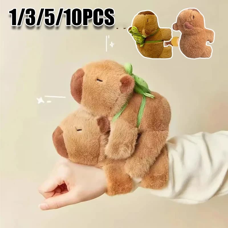 Regalo per Bambini: Giocattolo Capibara a Cerchio Sonoro, Braccialetto Peluche a Scatto, Anello da Polso Divertente, Giocattolo Pop Circles