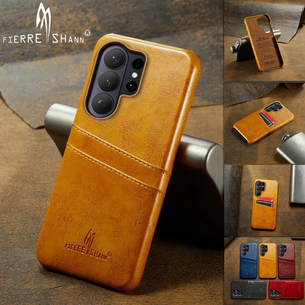 Custodia a Portafoglio in Pelle Business per Samsung S26 Ultra, Cover per Telefono con Porta Carte per Samsung S25 S24 S23 S22 Plus Ultra