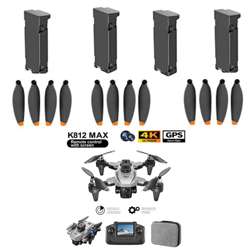 Batteria per Drone K812 MAX 3.7V 2000MAH, Elica e Ricambi per Drone K812 MAX con Schermo, Batteria per Drone K812MAX, Drone GPS K812 MAX