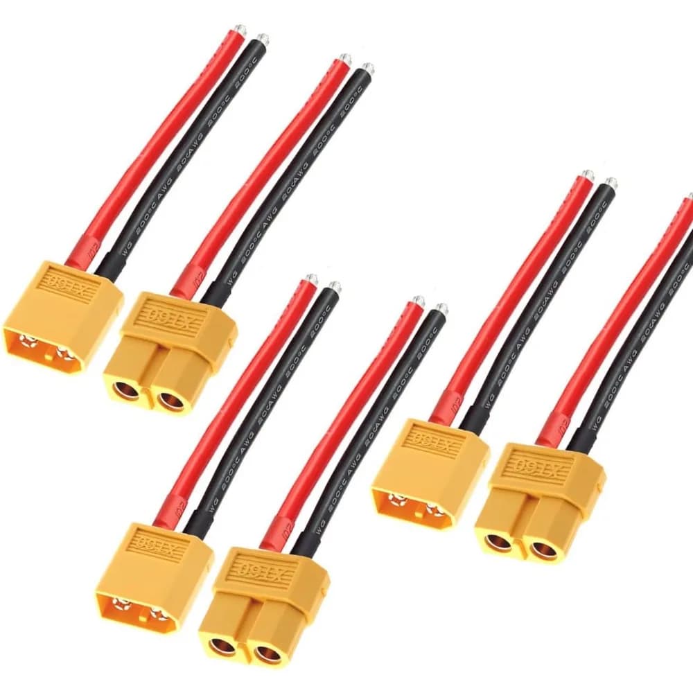 3 paia di connettori per batterie RC con cavo in silicone da 5 cm 12AWG per Drone Lipo