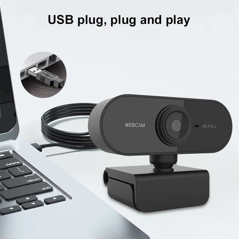 NUOVA videocamera per computer ad alta definizione 1080P, microfono integrato, videocamera USB plug-and-play e treppiede
