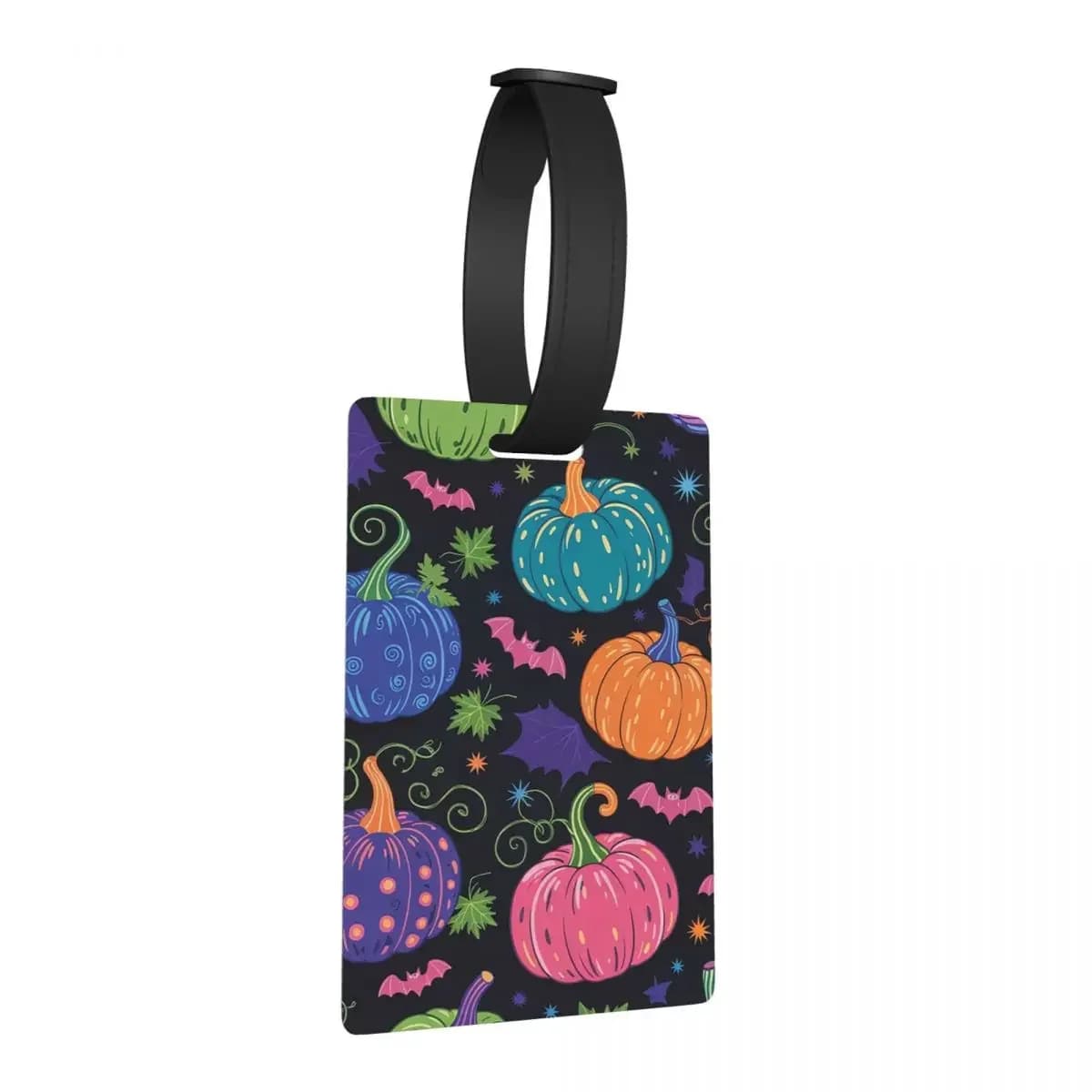 Etichette per bagagli con motivo zucca del Ringraziamento di Halloween Accessori per valigie Etichetta per imbarco per bagagli carina Porta etichette ID Nome Indirizzo