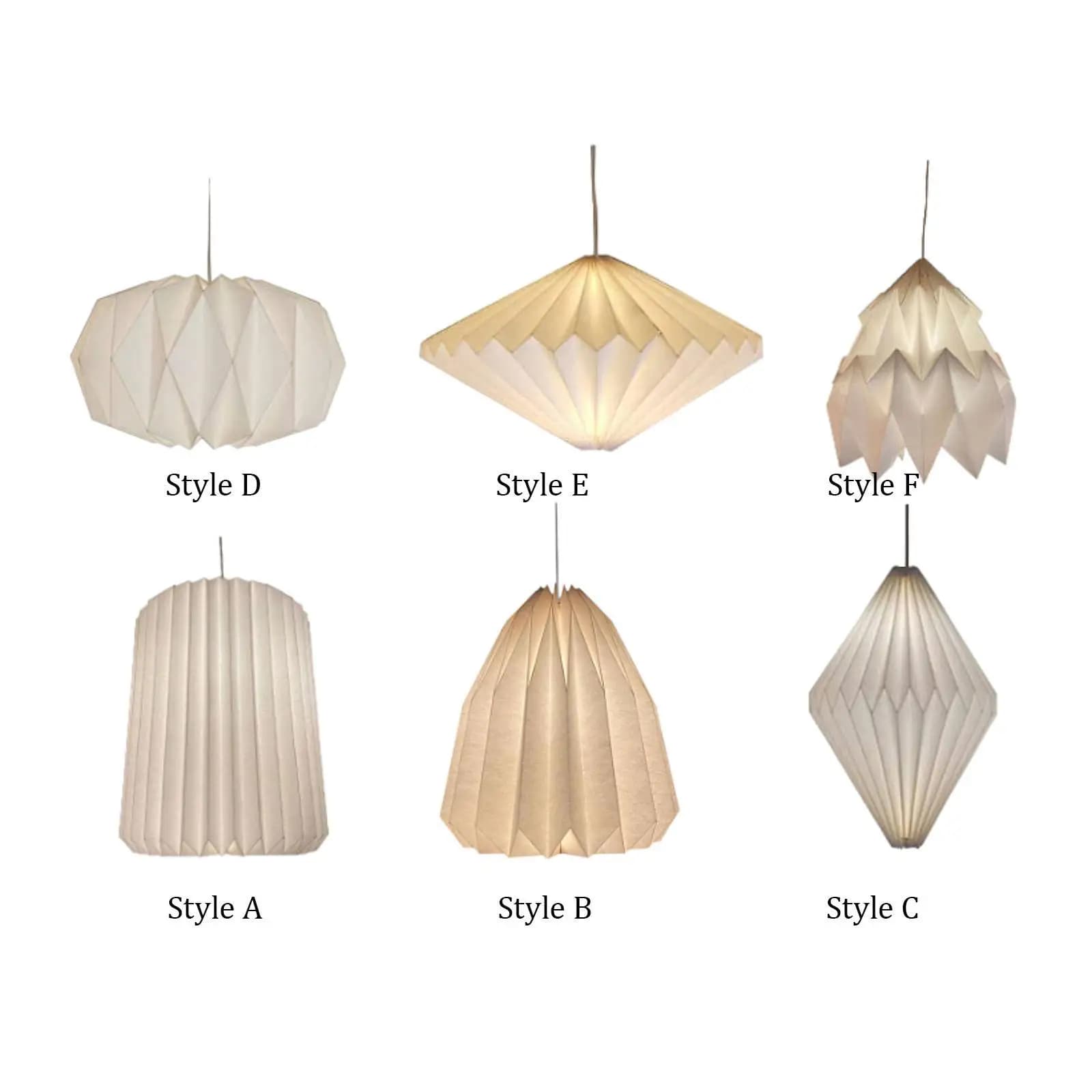 Paper Origami Lamp Shade Lighting Fixture Fold Chandelier Shade Pendant Lamp Shade for Home Hotel Bedroom Living Room Decoration