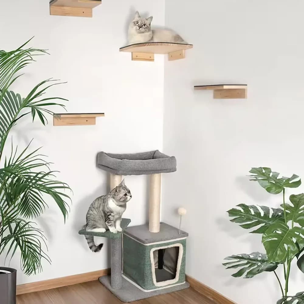 Wall Mounted Cat Shelf Bed with Soft Cushion Cat Perch Indoor Cat Furniture for Kittens & Adult Cats Climbing Sleeping & Playing