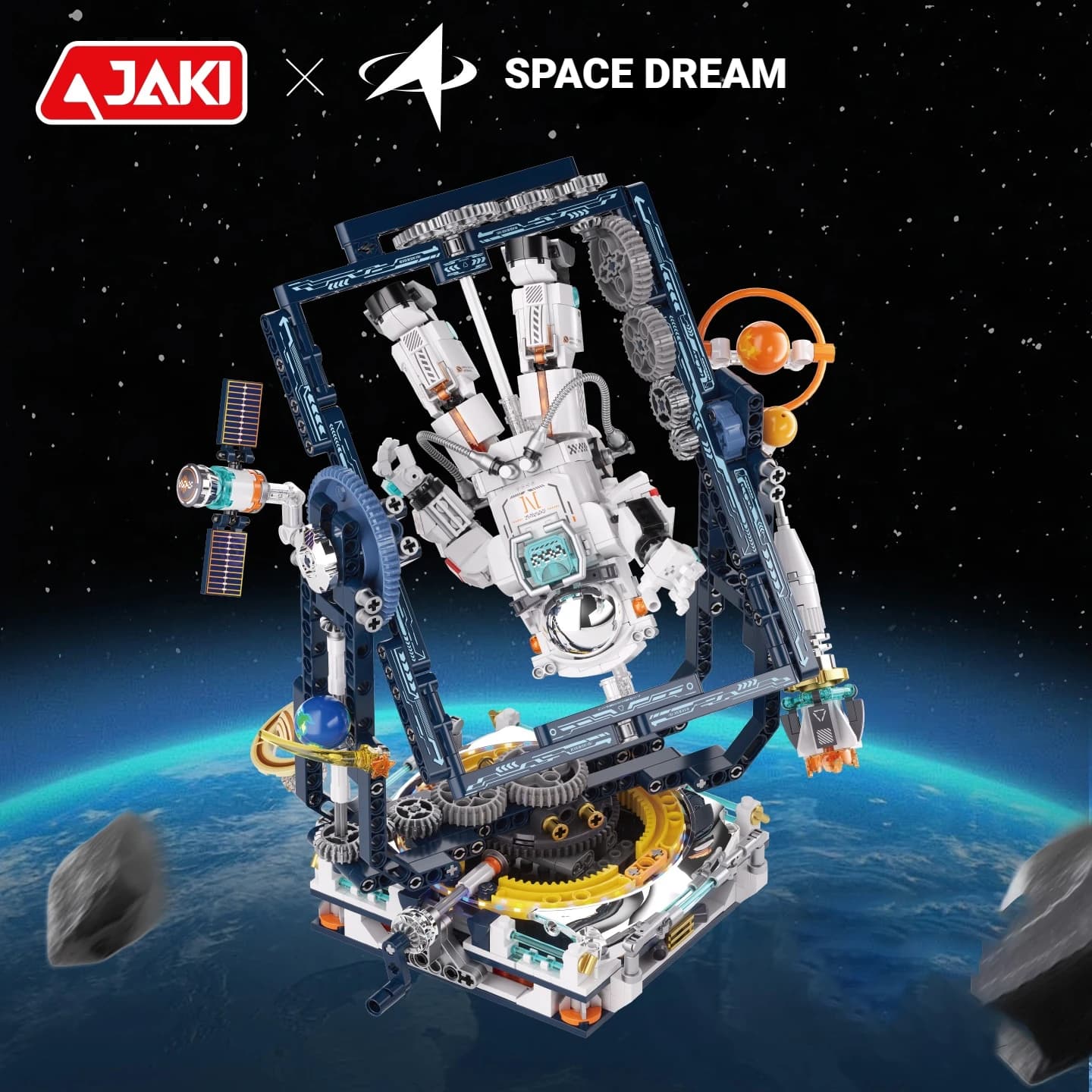CK032 Aerospace Series Suspended Astronaut Building Blocks Toy, Educational Model Assembly, Creative Toy Ornament, Birthday Gift