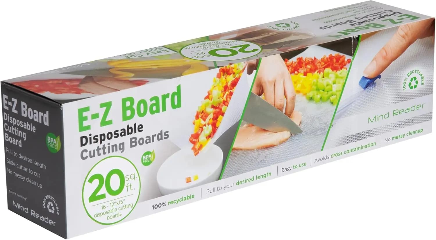 Rotolo di Tagliere in Plastica Monouso, 20 Piedi Quadrati, Facile da Pulire, Ideale per Campeggio, Caccia, Nautica