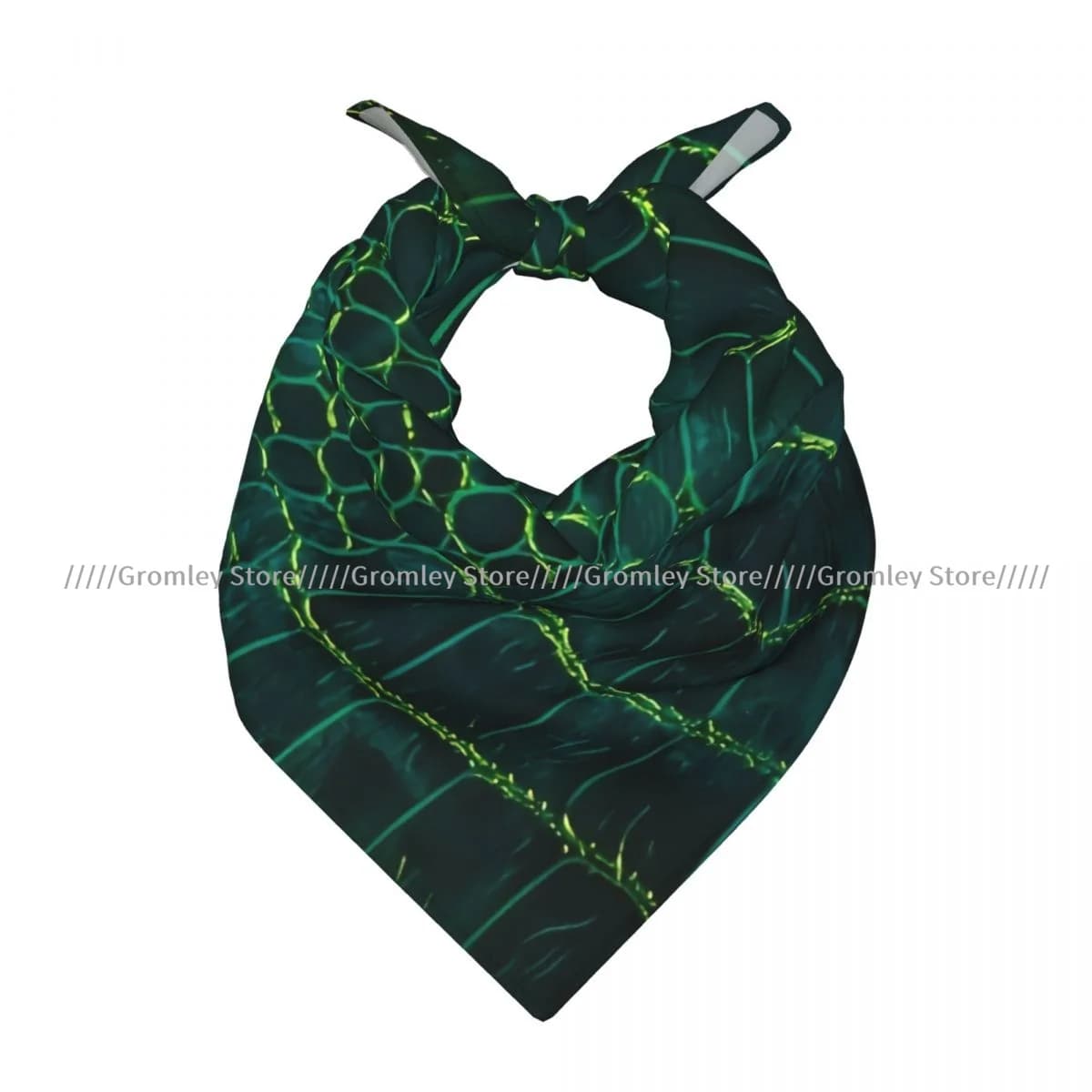 Bandana quadrata con motivo pelle di serpente scuro, sciarpa per sport all'aria aperta