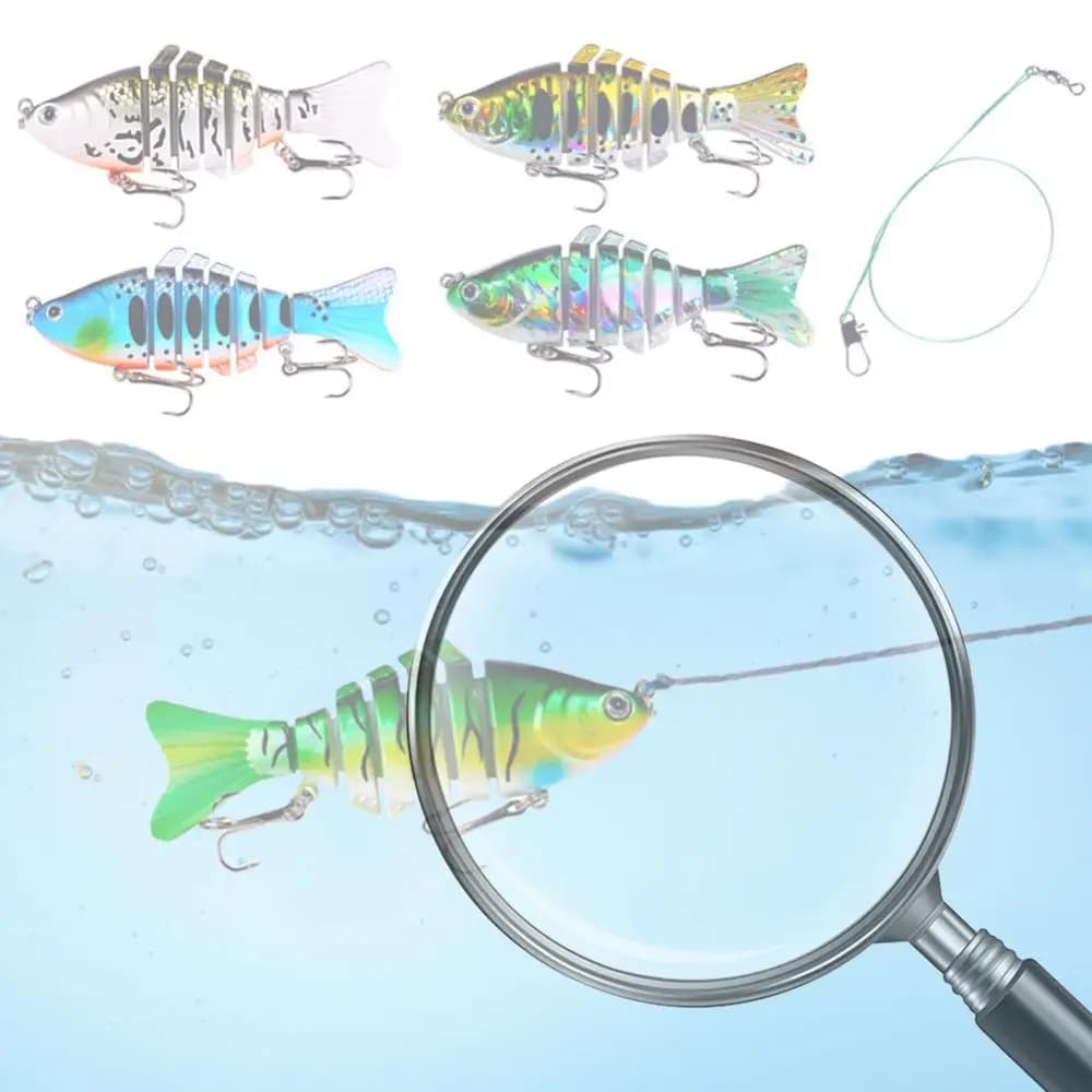 Set of 5 Wobbler Affordable baits, Fishing kit with Artificial Dure baits, Swimbait for Luccio, Bass Fishing Equipment