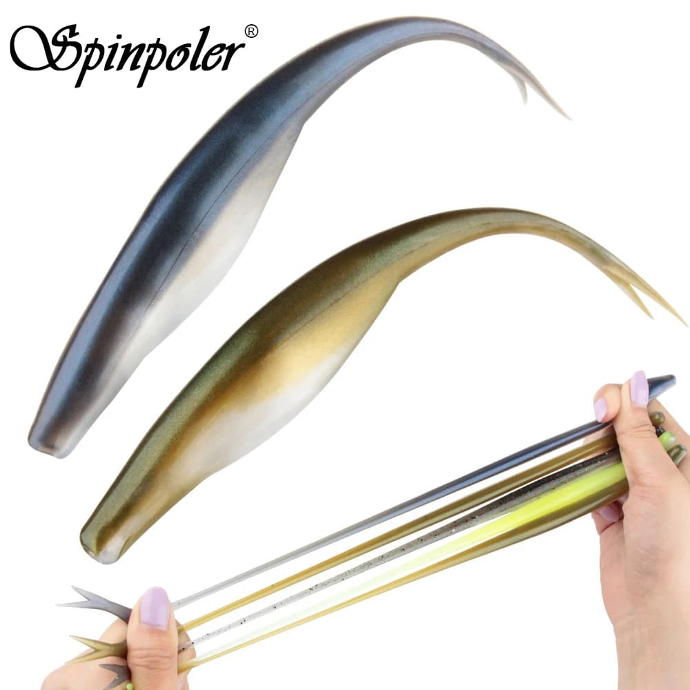 Spinpoler Jerk shad Galleggiante TPR Esca morbida esca da pesca 4.72 "Coda leggermente divisa Silicone artificiale drop shot bass mare attrezzatura