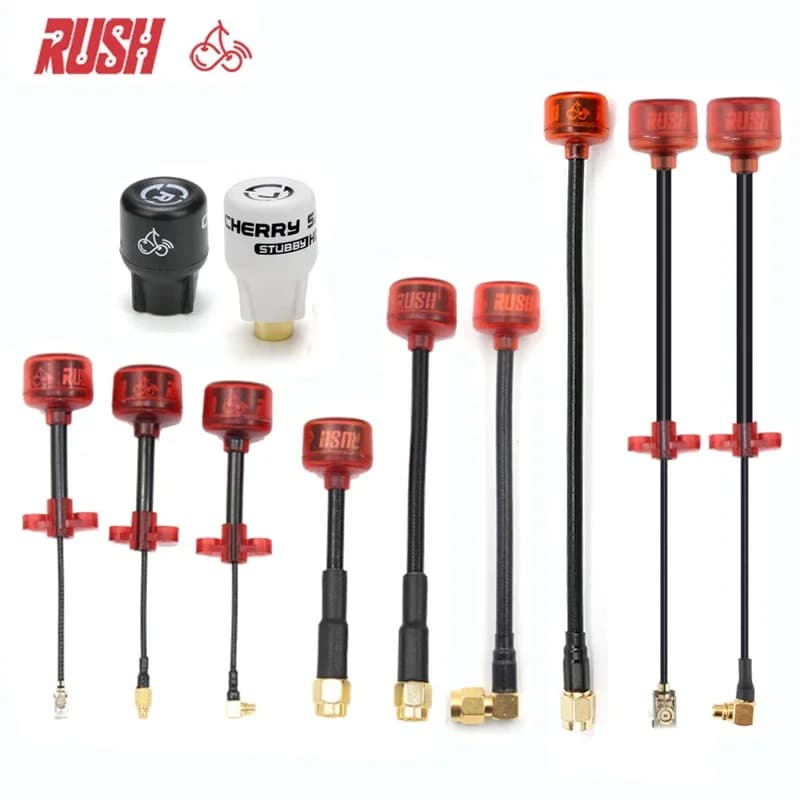 1 pz Antenna FPV/VTX RUSHFPV Cherry | 5.8G LHCP/RHCP | Drone da Corsa a Lungo Raggio | Adattatore per connettori SMA/MMCX/UFL