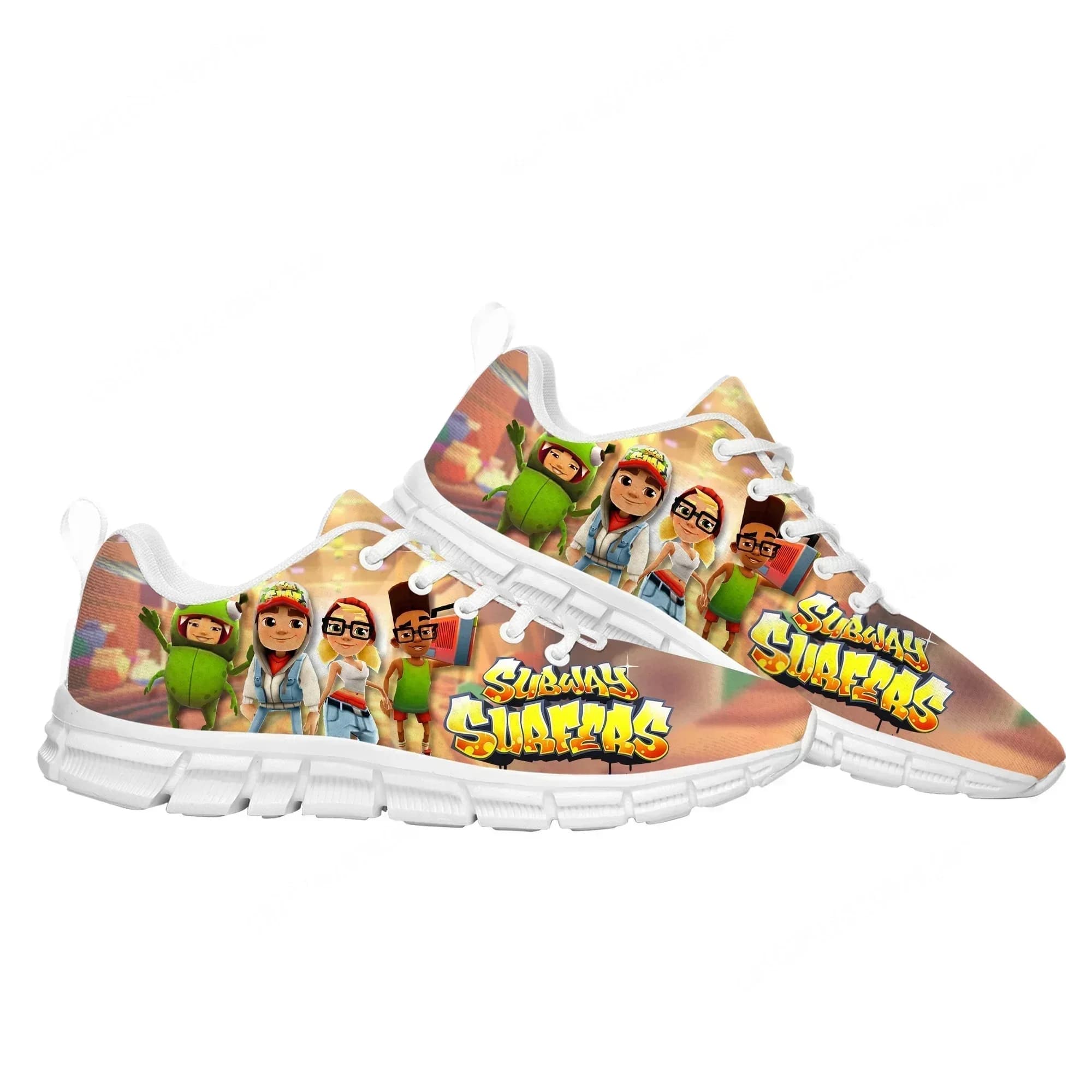 Scarpe Sportive Anime Cartoon Game Subway Surfers per Uomo e Donna, Sneaker Personalizzate per Coppie