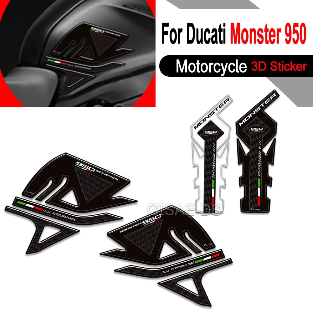 Per Ducati Monster 950 Monster950 3D Resina Epossidica Moto Rilievo Del Carro Armato Del Carburante Adesivo di Protezione Nuova Decalcomania Decorativa