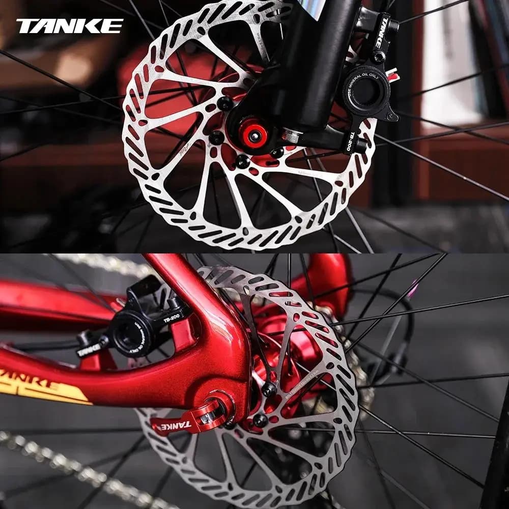 Disco Freno Bici TANKE 140 160 180 203, Set da 2 Pezzi con 12 Bulloni per Bici da Corsa, MTB, BMX, Disco Flottante in Acciaio Inossidabile