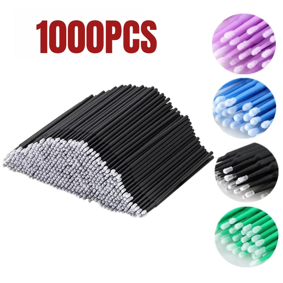 1000/500PCS Eyelash Cleaning Brush Highly Colored Beauty Makeup Clean Removal Tool Crystal Brush Micro Eyelash Brush