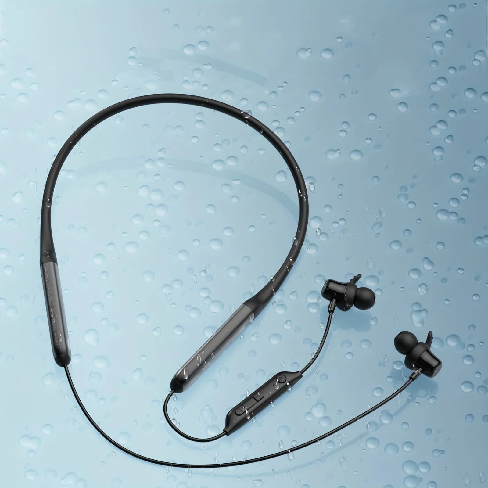 Nurati N1 BT Neckband Earphones with Clear Mic, Anti-Slip Texture Button Control, Sport Wireless Headphones for Running