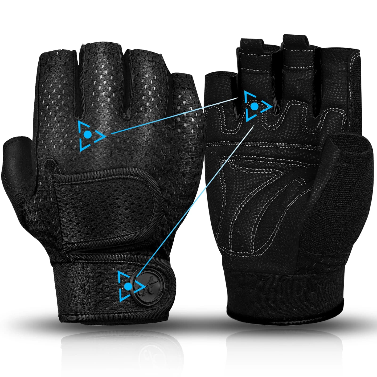 MOREOK Fitness Gloves 3MM Pad Pull Up Power Training Kettlebell Weight Lift Gloves Exercise Training Fitness Gloves Men