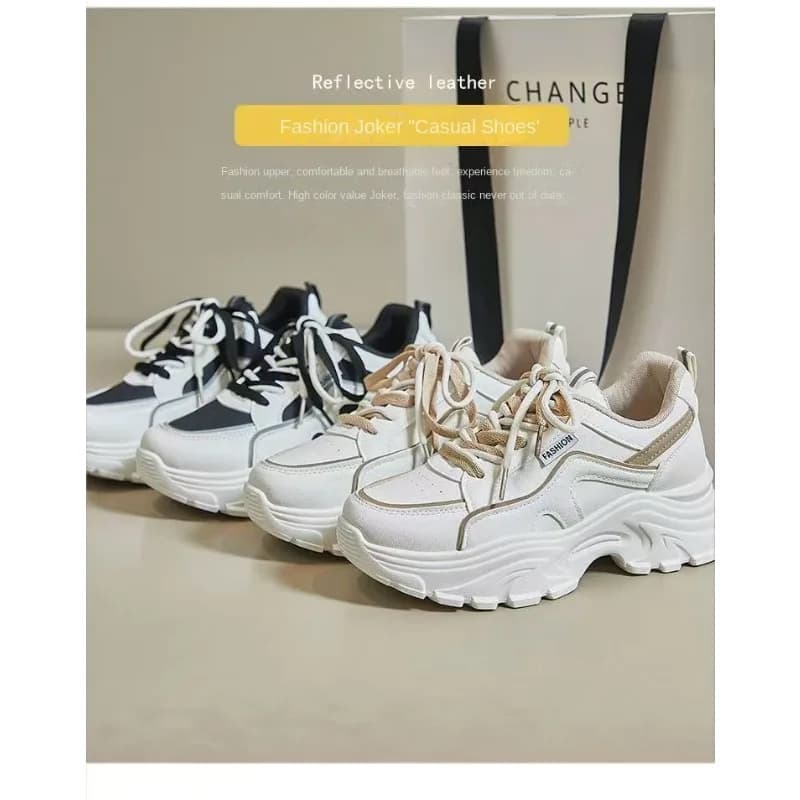 Sneakers da donna 2026 Unky Dad, traspiranti in mesh, con plateau, casual, stringate, suola spessa, streetwear, alla moda, versatili