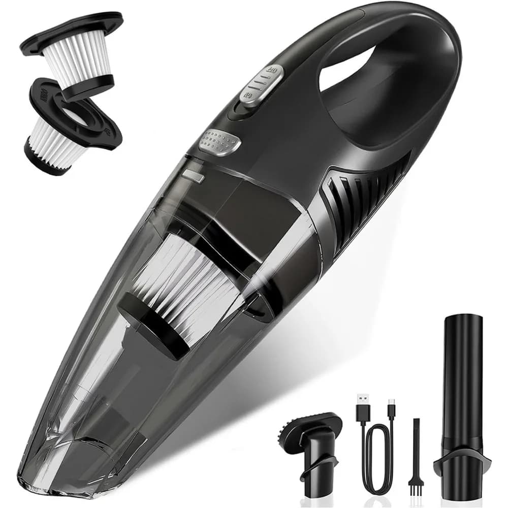 Cordless Handheld Vacuum Cleaner, Rechargeable with Attachments for Car, Home, Pet Hair, and Office Use