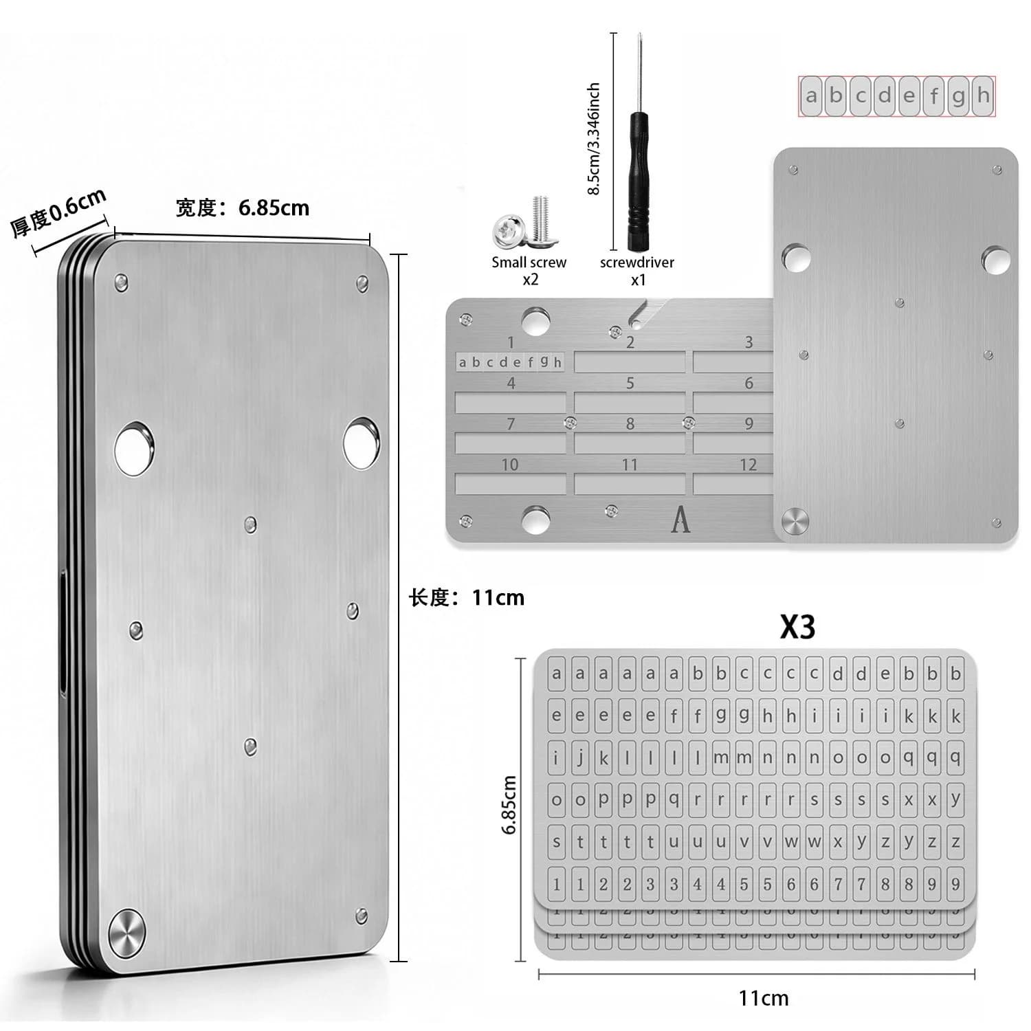 8 Characters and 24 Grills, Bitcoin Wallet, Cold Backup Recorder