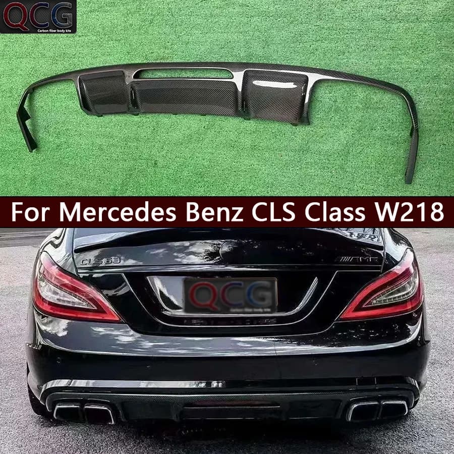 Per Mercedes Benz CLS Classe W218 2011-2017 In Fibra di Carbonio Labbro Posteriore Paraurti Diffusore Splitter Posteriori Spoiler Accessori Auto kit corpo