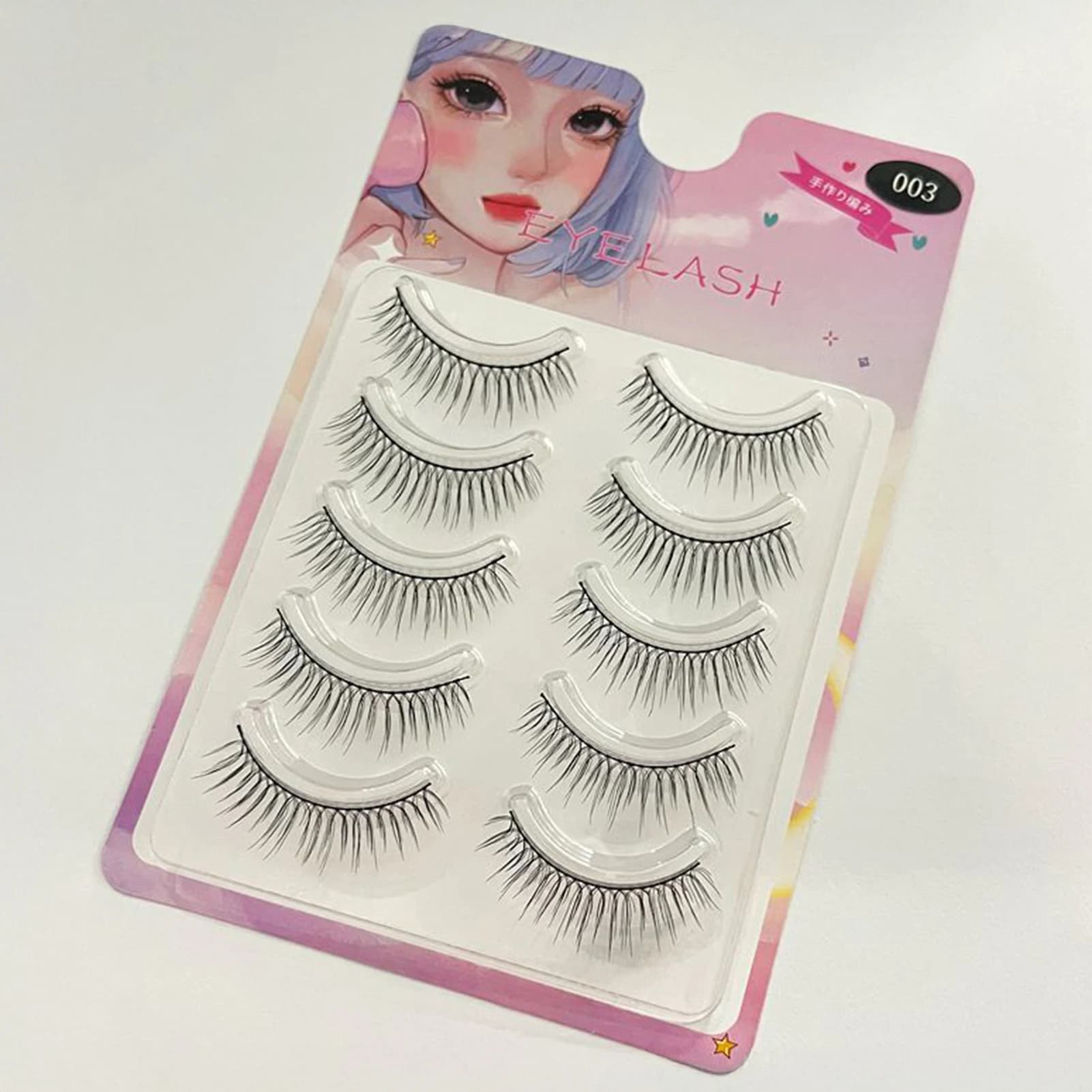 Fake Korean style lashes complete 5 pairs of natural naked makeup Look Eyelashes thick for all kinds of eyes