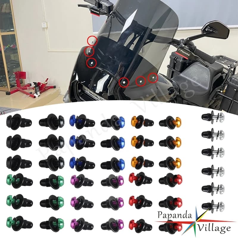 6 pz alluminio moto T25 Warrior carenatura Windshedld bulloni Kit per Harley Fat Bob 114 Breakout FXD FXDC FXDB FXDWG FXS FXSB