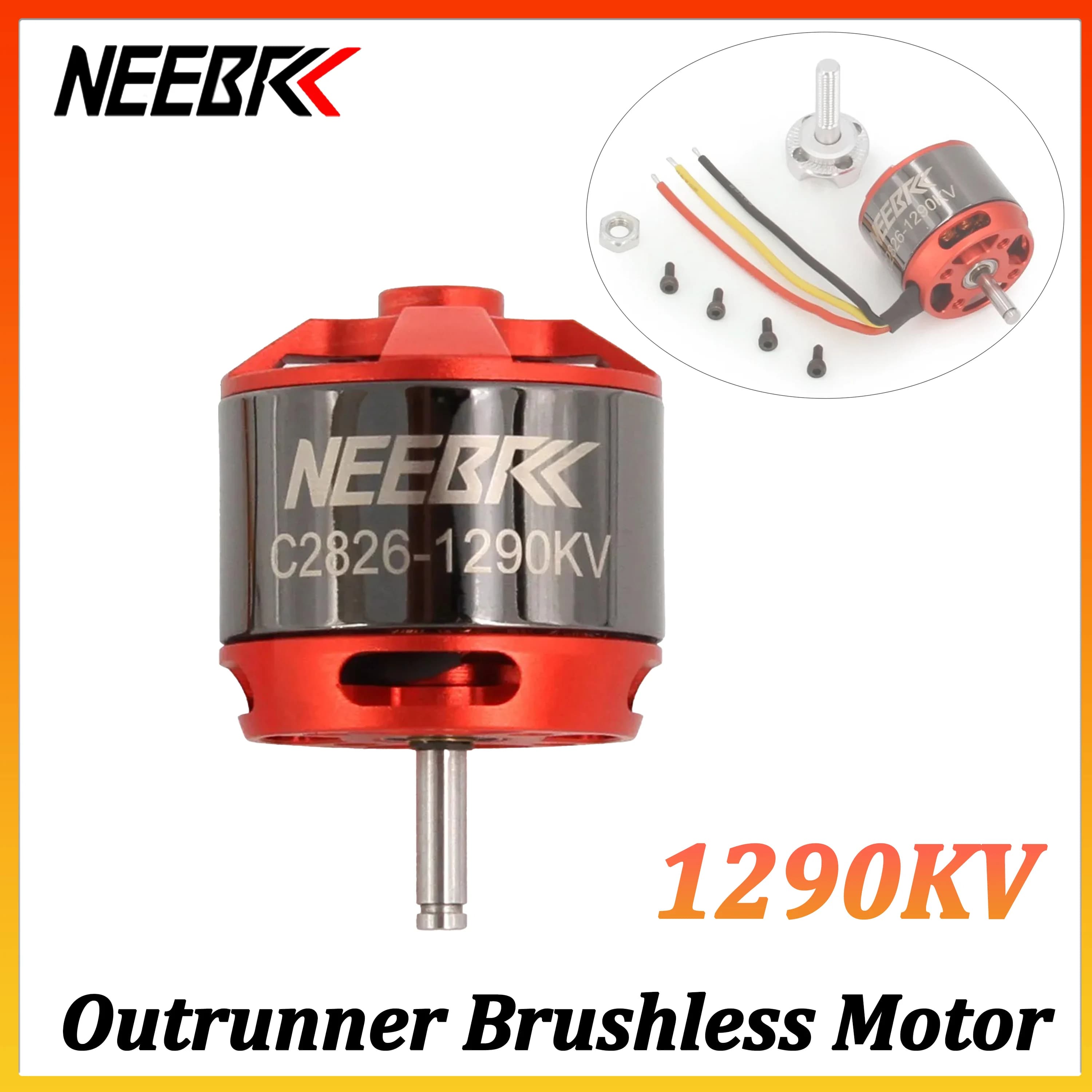 Motore Brushless Outrunner NEEBRC 2826 1290KV 2-4s per Elicottero RC ad Ala Fissa, Drone da Corsa FPV, Aeroplano, Accessori per Giocattoli