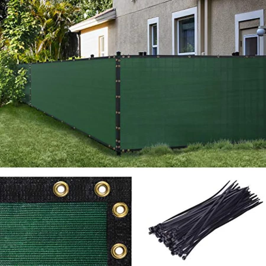 Schermo frangivento per recinzione 8' x 50' standard commerciale resistente con rilegature e occhielli, blocco del 90%, fascette stringicavo