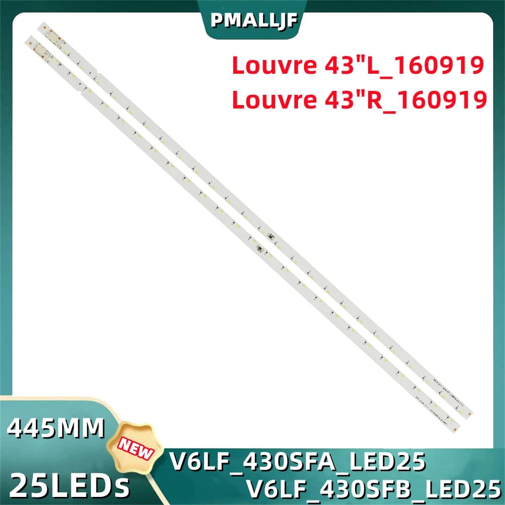 2 pz/set Striscia LED Per Samsung UN43K5300 UN43K5100 BN96-39723A 39722A UA43K5100 UA43K5300 UE43K5102 UE43K5103 V6LF_430SFA/B_LED25