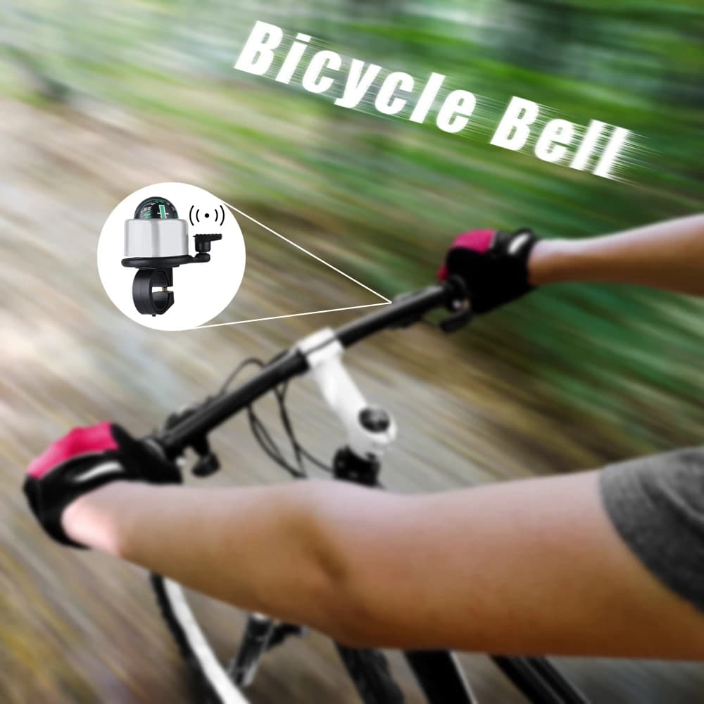 Creative Road Bike Handlebar Ring Bicycle Bell Cycling Compass